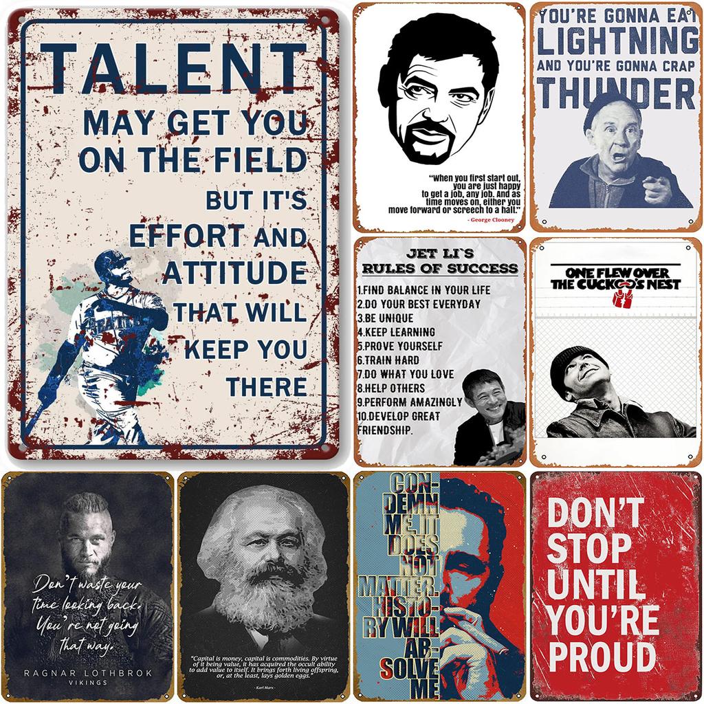 Vintage Famous Quotes Metal Tin Signs Winston Churchill Wall Posters Decoration for Garage Garden Home Cafe Living Room Club