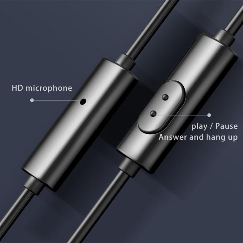 In-Ear-Kopfhörer mit Kabelfernbedienung und Mikrofon Bass Hifi Musik-Ohrhörer für Mobiltelefon Computer MP3