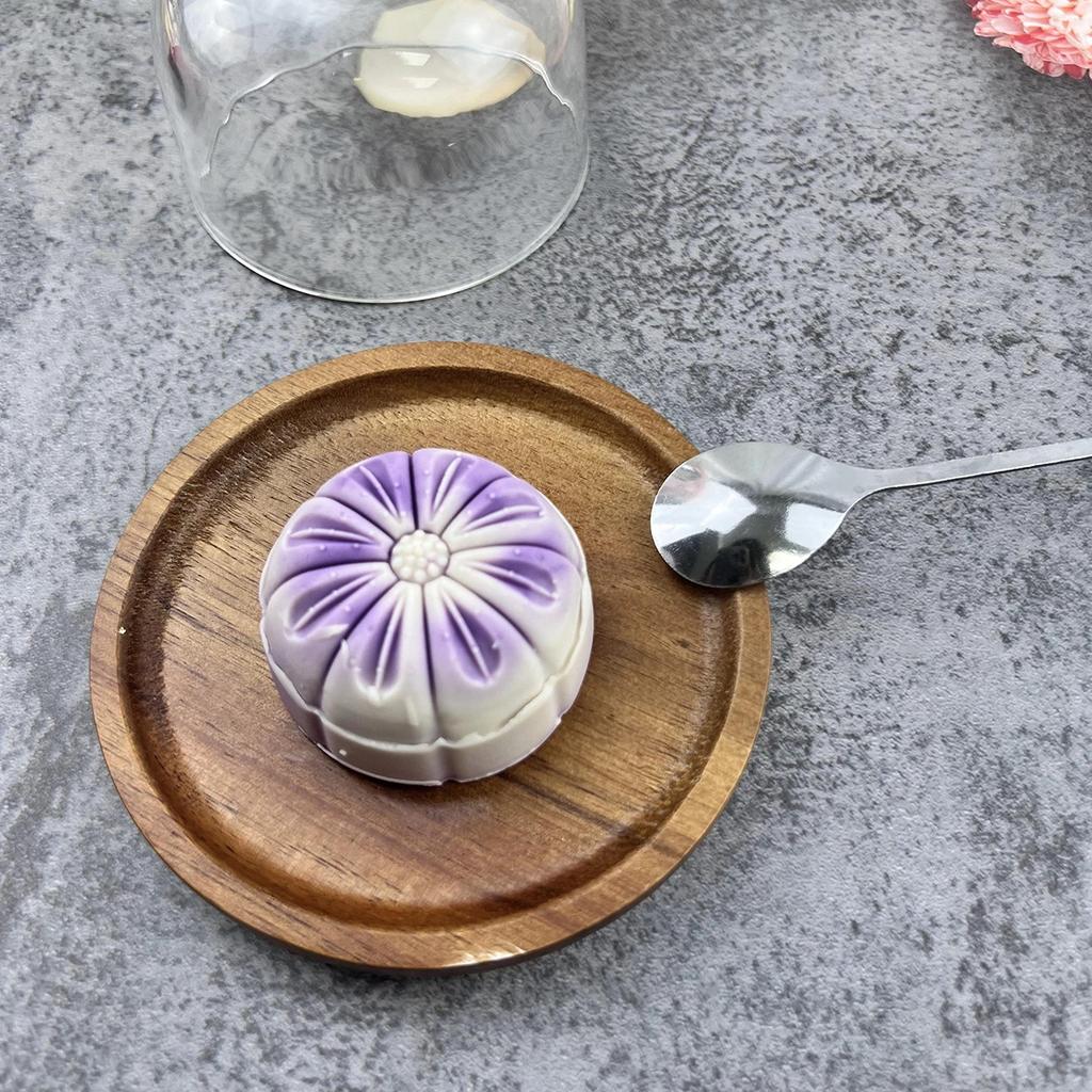 1 Stück Dessertständer mit Holzfuß im japanischen Stil mit Glasdomabdeckung, transparente Glas-Kuchenauslage für Frühstück, ohne Muster