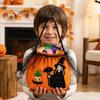 Non-woven Witch Pumpkin Treat Pouch Hand‑held Embroidered Witch Pumpkin Trick Or Treat Candy Basket Festival Folding