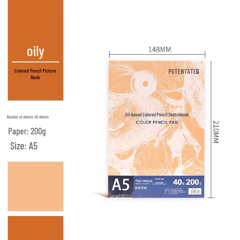Zun Jue A4 Oil-Based Water-Soluble Colored Pencil Sketchbook - Illustration & Drawing Paper