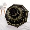 Golden Sun & Moon Circular Umbrella, Portable 3-Fold Umbrella for Men & Women,Christmas Gift ES179