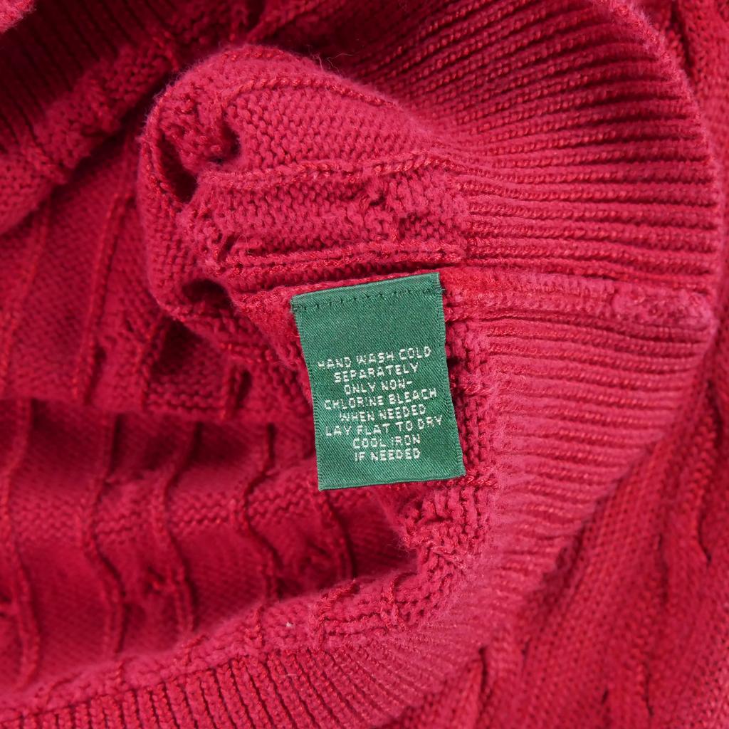 Women's Red Cable Knit Sweater
