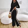 Women's Ribbed Knit 2 Sets with Diagonal Sash Detail