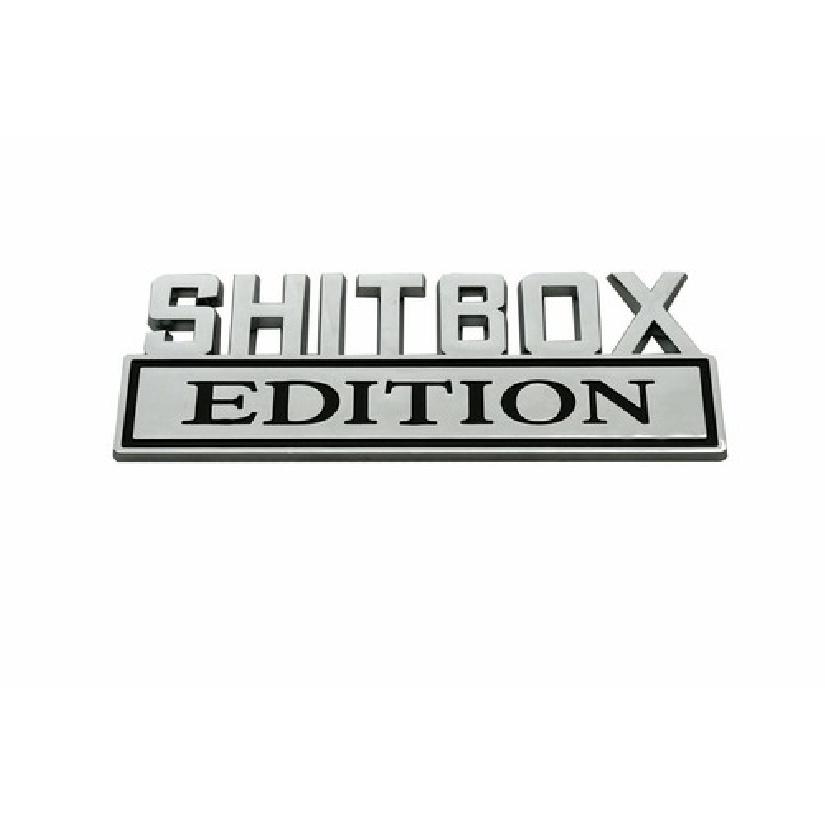 1x  Big Shitbox Edition Decals Car Sticker 3D Raised Letter Emblem Chrome Black