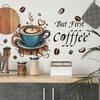 Coffee Cup English Wall Sticker Kitchen Bedroom Living Room Home Background Decoration Removable Sticker