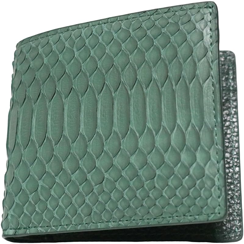 

[Berkut] green diamond python men s bifold wallet bifold wallet python snake snake skin snakeskin genuine leather leather snakeskin snakeskin short