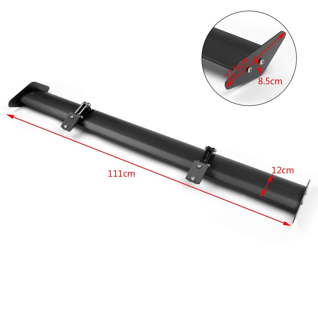 Bruce Shark Universal Aluminum Adjustable Rear Trunk Spoiler Wing for & Cars, Black, 13#