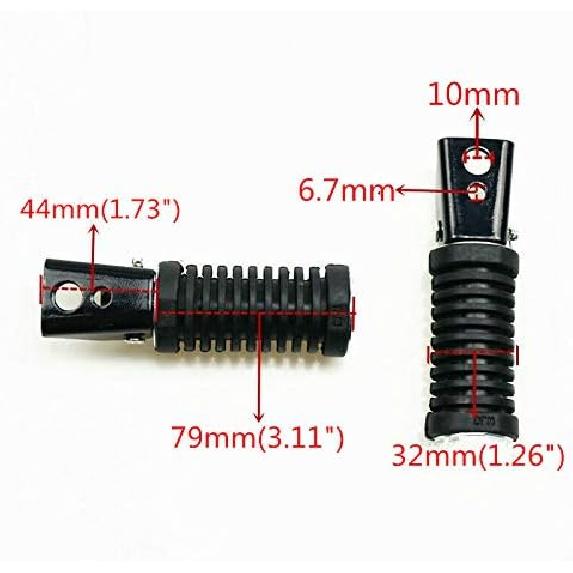 Black Front + Rear Footrest Footpeg Foot Peg For Suzuki GN125 GN-125 Cafe Racer Bobber Custom