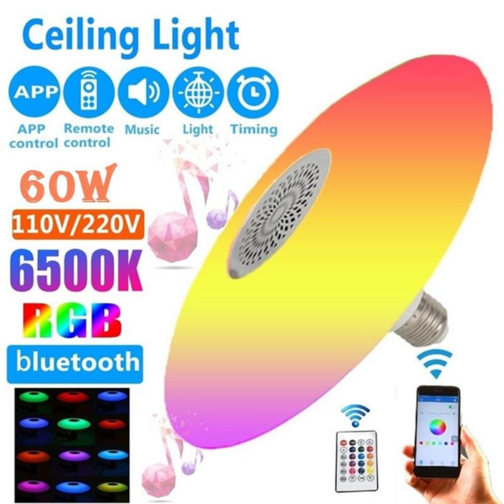 

Світлодіодний музичний стельовий світильник з динаміком Bluetooth 18 Вт/60 Вт LED RGB музичний стельовий світильник Bluetooth APP Пульт дистанційного керування для домашнього освітлення спальні 80x200mm