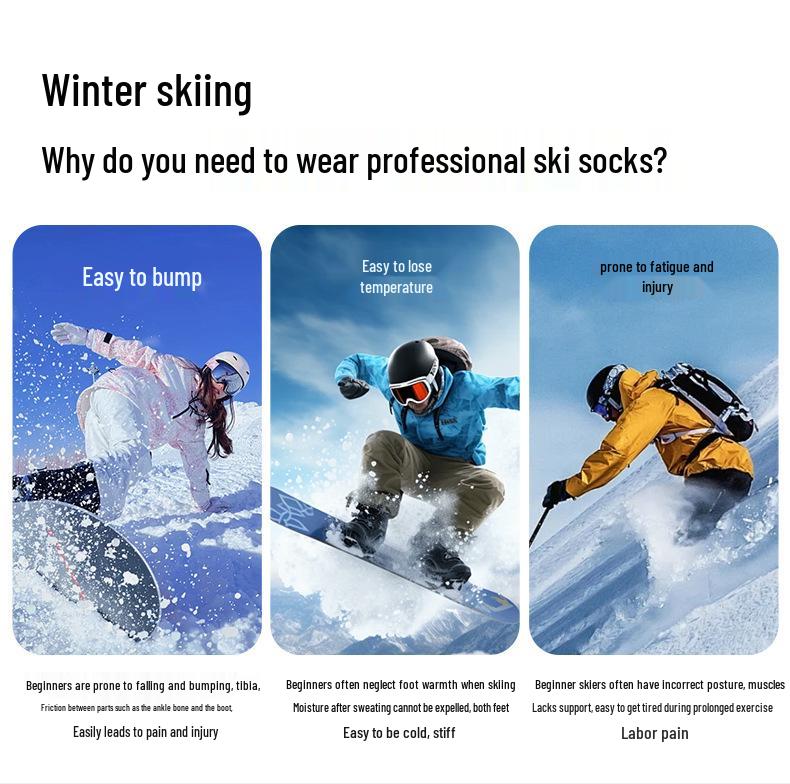Men's & Women's Winter Warm Ski, Cycling, Mountaineering, Running, Hiking Compression Wool Socks