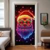 Christmas Glowing Door Curtain Banner Festive Holiday Decor for Front Door Party Porch Hanging Sign