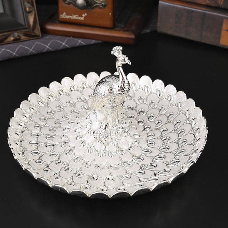 Fruits Serving Tray Peacock Fruit Bowl Snack Dish Cookie Appetizer Bowl Decorative Dry Fruit Bowl for Home Holiday Decoration