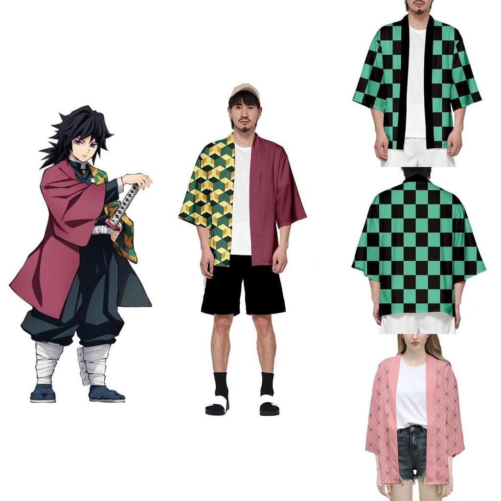Exquisite Anime Demon Slayer Kimetsu No Yaiba Kamado Nezuko Cosplay Loose Haori Coat Tops For Halloween