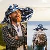 2 Solar Fan Wide Brim Sun Hat Breathable Sun Bucket Hat Personal Sun Hat with Solar Fan  Men