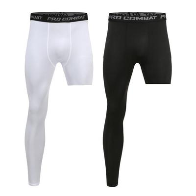 Pantaloncini a compressione da uomo Pantaloni corti neri Pantaloni da allenamento strato base Collant da corsa Basket Training Sport Leggings bianchi con una gamba