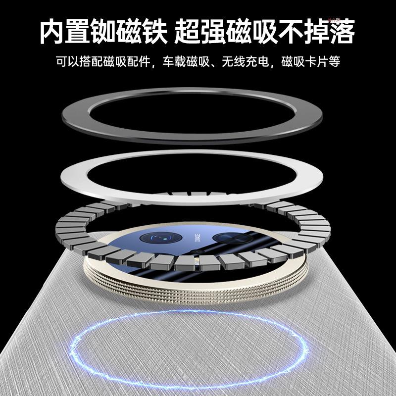 Applicable To Huawei Mate70pro Mobile Phone Case Magnetic Suction Huawei Lens All-inclusive Anti-drop M70 Business Men's Leather Case