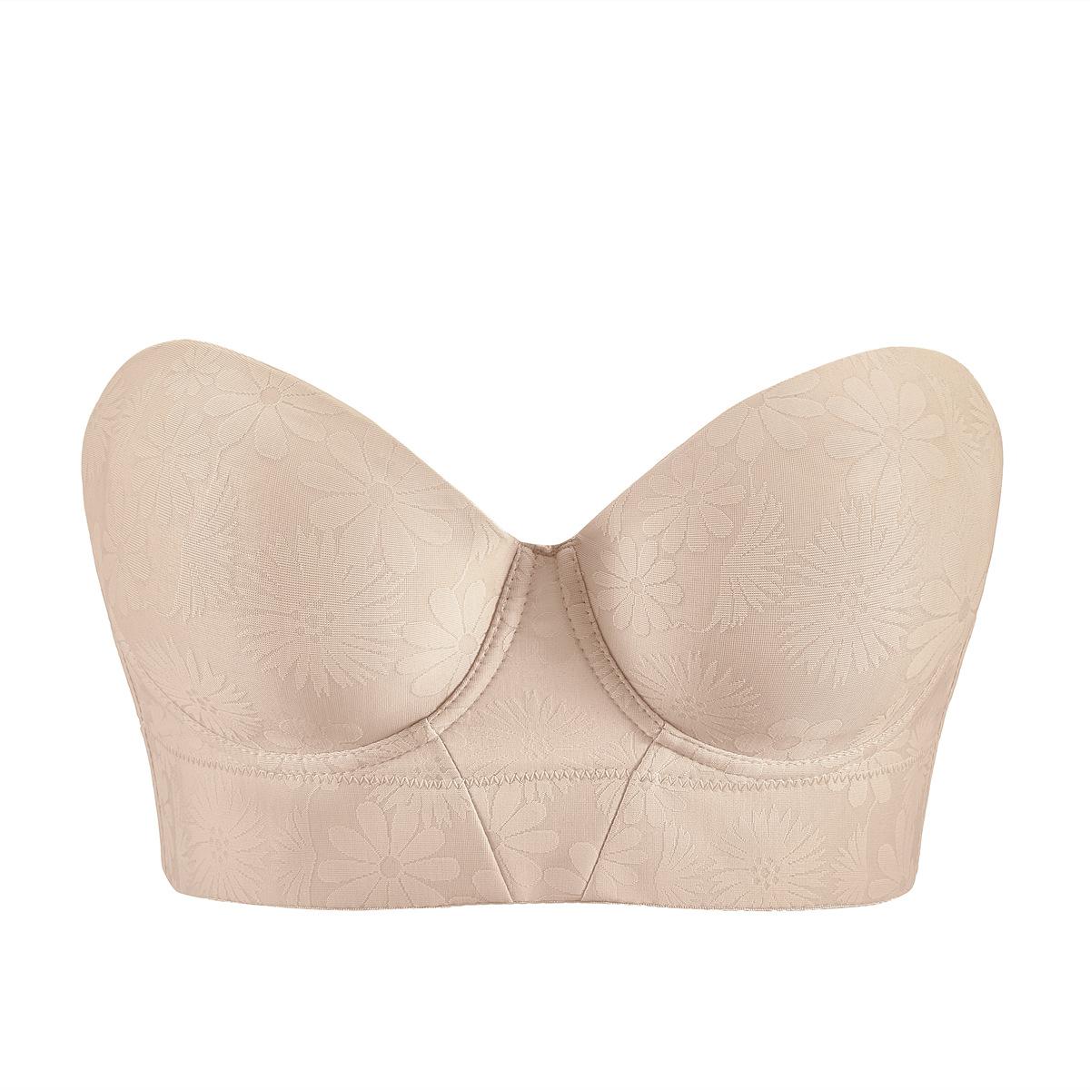 

Plus Size Women s Strapless Non Slip Underpants with An Underwire Gather Beautiful Back Sexy Dual Purpose Underwear 46/105C тілесний