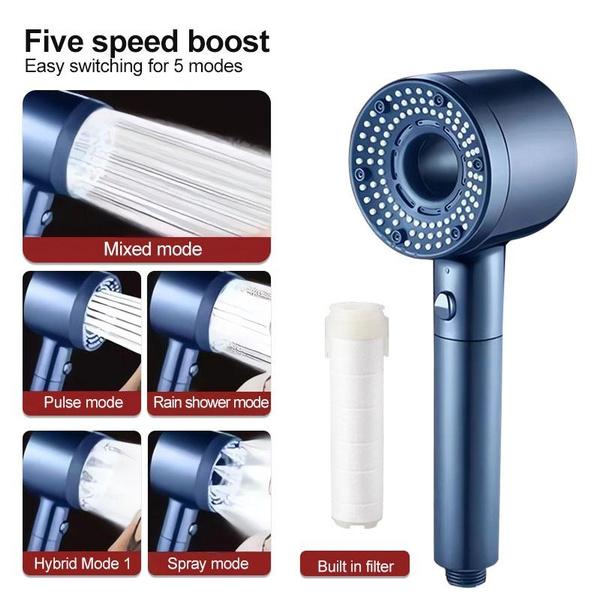 1pc High Pressure Shower Head, Bathroom Powerful Showerhead, 5 Modes Adjustable Shower Nozzle - Multi-Setting Water Flow, Bathroom Accessories