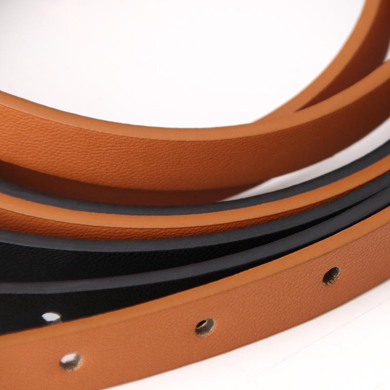 Stylish Women's Chain Plate Buckle Skinny Belt - Fashion Accessory for Dresses & Jeans