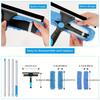 2-in-1 High Window Cleaning Scraper Set (Includes 1 Rotating Head and 4 Replaceable Brush Heads) (Includes Extension Pole)