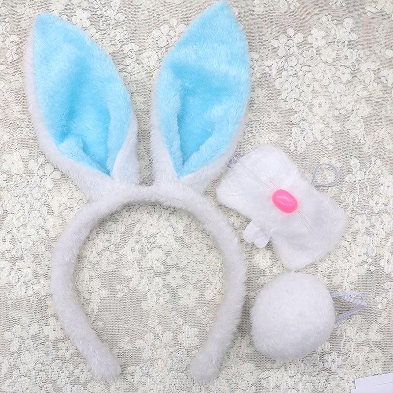 Plush Bunny Ears Headband for Easter & Halloween - Kids & Adults Party Costume.