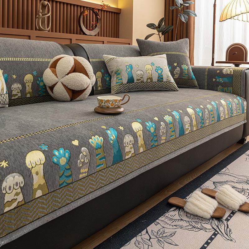 New Sofa Cushion Non-Slip Premium Seat Cushion French Cartoon Universal In All Seasons Simple Modern Sofa Cover Towel