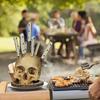 Suport creativ pentru cuțite în formă de craniu pentru decor bucătărie, în stil vintage și cu atmosferă de Halloween