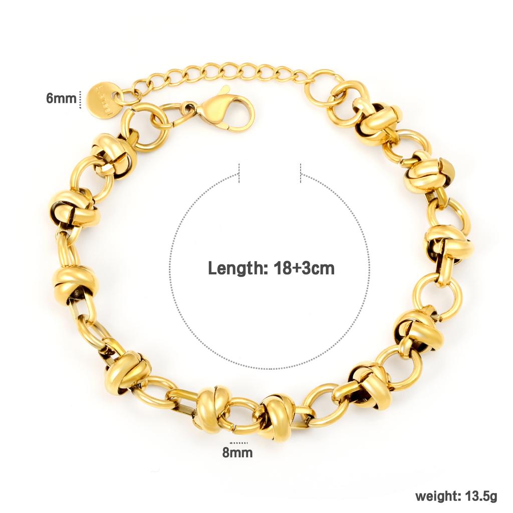 Simple Geometric Chain Bracelet Fashion Creative Link Design High-End Jewelry for Women