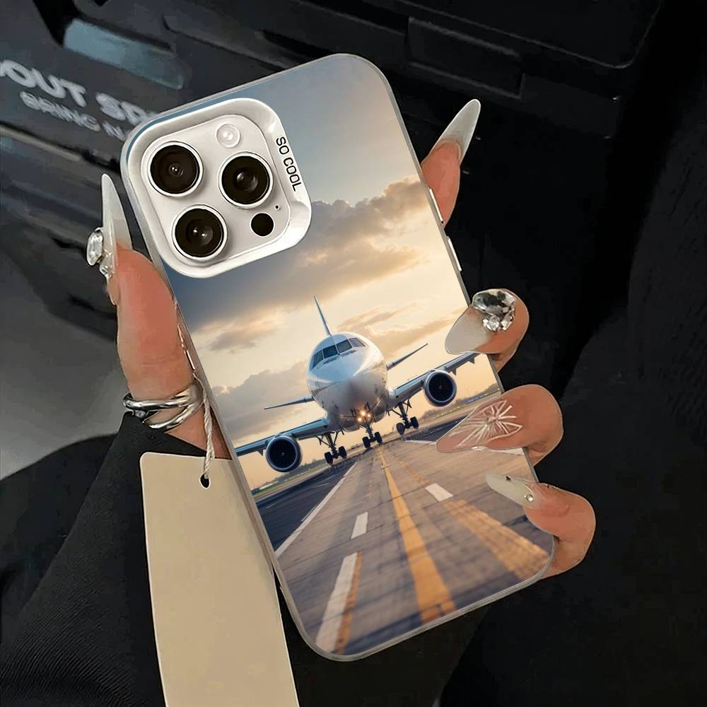 Aircraft & Sky Phone Case For iPhone 17,16,15,14,13,12,11 Plus,Pro Max,XS,white Silver Phone Case