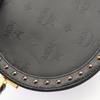Used MCM Visetos Circle Shoulder Bag PVC coated canvas leather Black Used Women