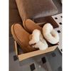 Snow boots winter new fur integrated horn buckle short boots non-slip warm piled thickened cotton shoes