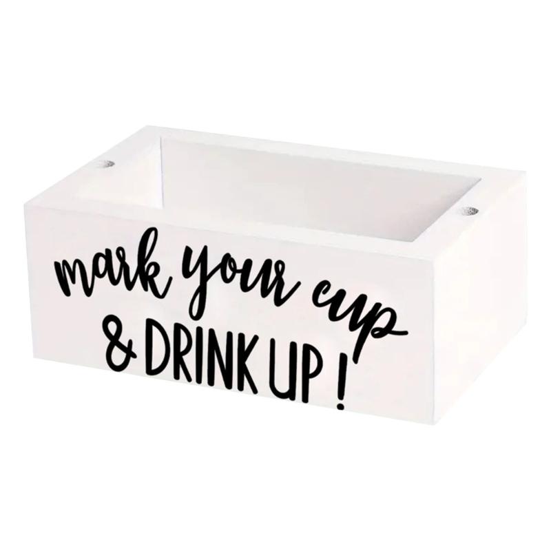 Wood Coffee Station Rack for Organizing Cups and Accessories Disposable Cup and Lid Organizer Wooden Storage Box