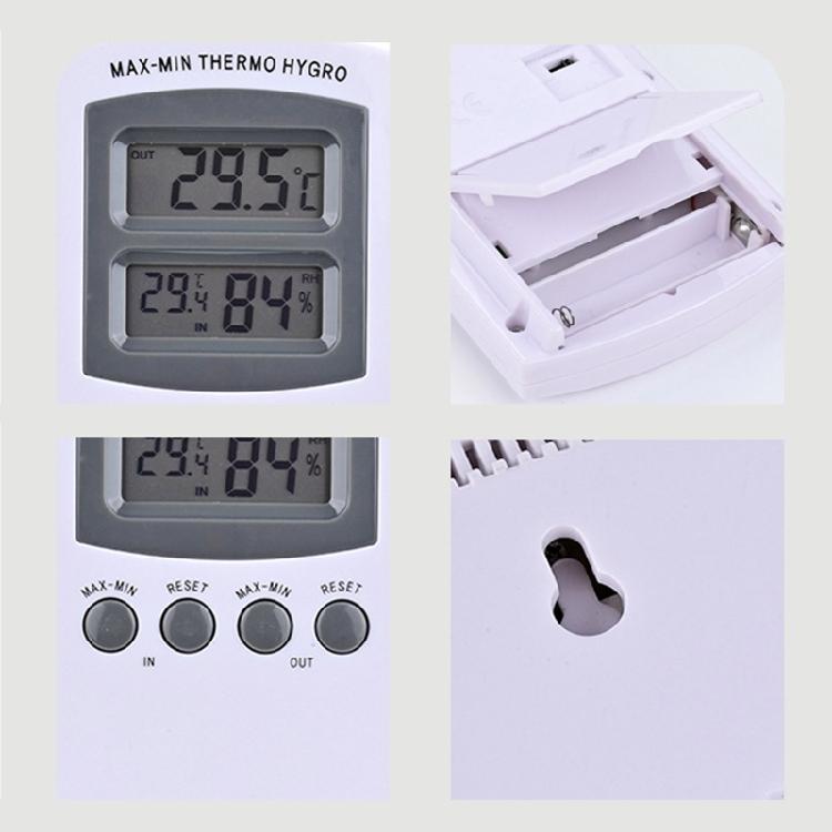 Indoor Outdoor Thermometer Hygrometer LCD Display Office Monitor Equipment Tool