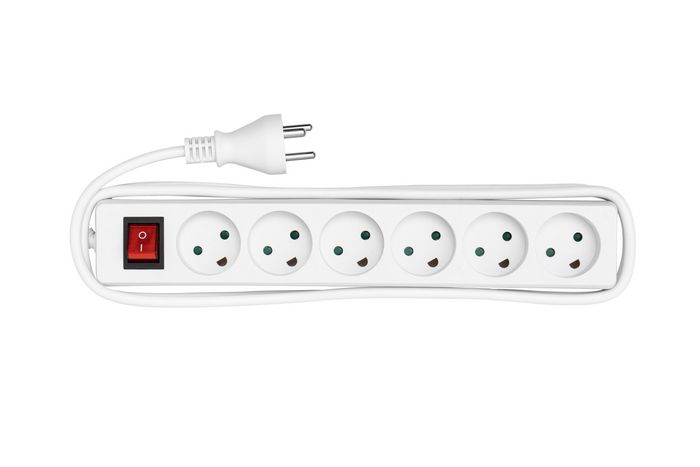Microconnect 6-Way Danish Socket Power Strip 3M