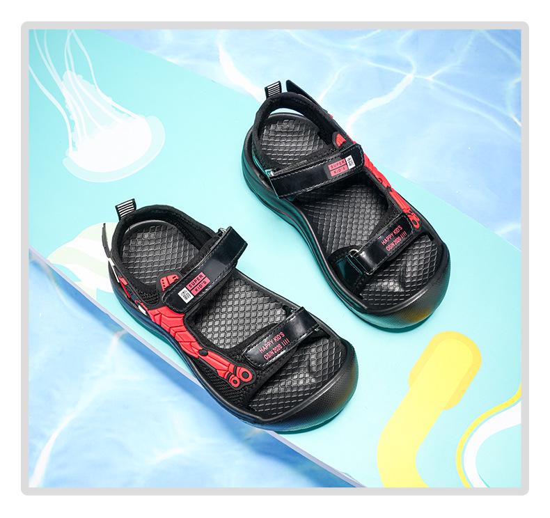 Boys' Non-Slip Sandals 2026 - Mech Style Closed-Toe Beach Shoes for Medium & Large Kids