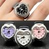 Women Men Mini Italian Heart Finger Watch Ring Roman Numeral Quartz Analog Watch Fashion Jewelry Clock for Couple Gifts