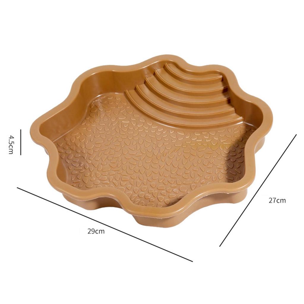 Reptile Water Bowl Terrarium Dish Plate with Ramp Turtle Pool Reptile Water Dish for Bearded Dragons Gecko Lizards Pet Supplies