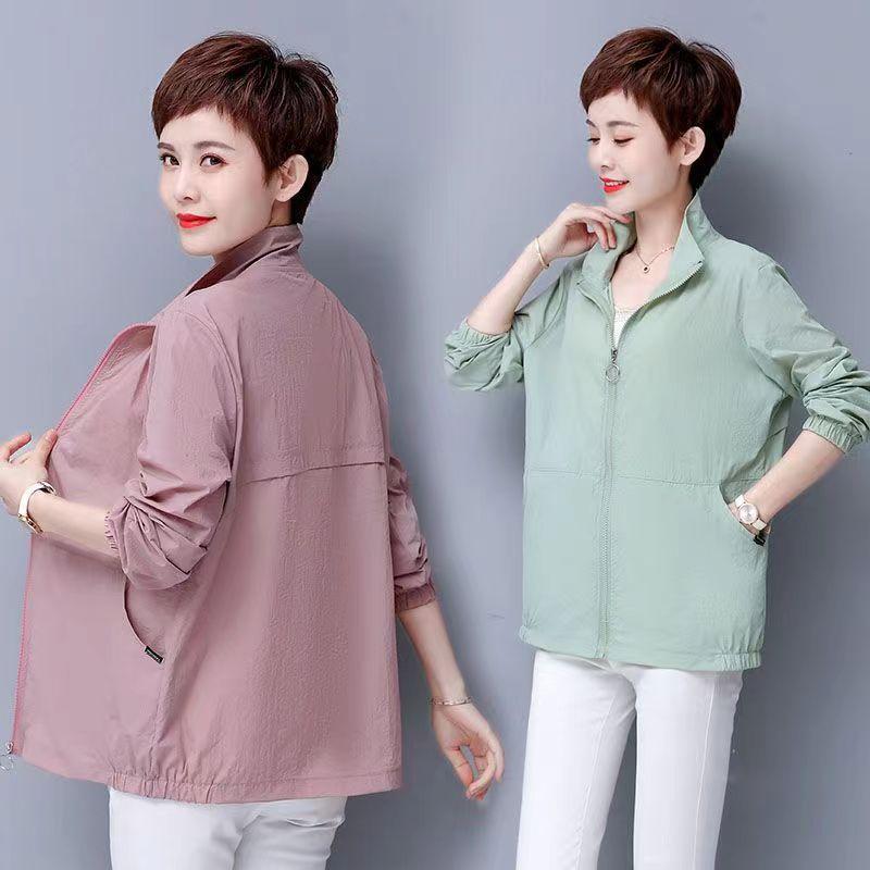 Summer Sun Protection Women Wearing Middle Aged Mother's Loose Short Jacket Thin Breathable Casual