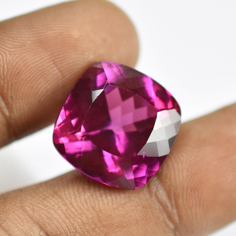 

NATURAL Sapphire 22 Ct Square Cushion Cut CERTIFIED Loose Gemstone For Her/Him 15.9 mm Approx. рожевий