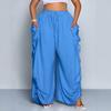 Womens High Waist Loose Drawstring Lantern Pants Casual Trousers
