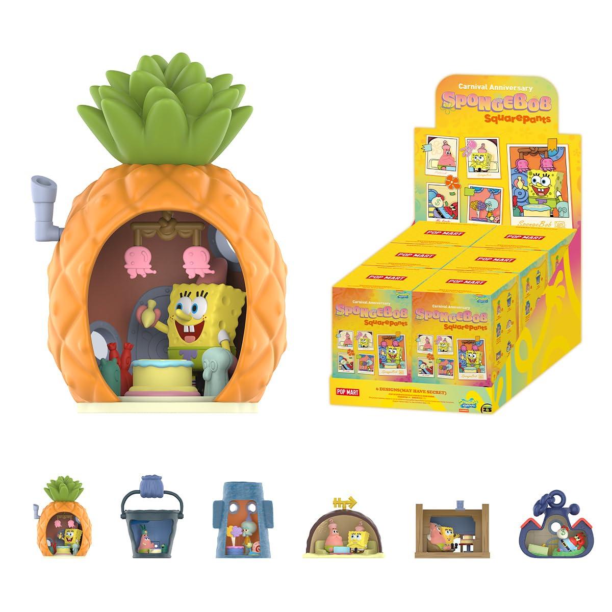 

POP MART SpongeBob SquarePants Carnival Anniversary Series Scene Set Box 6 Pop Mart Gacha Gacha Фигурка Пластиковая модель Премиум Игрушка Мягкий винил Оригинал
