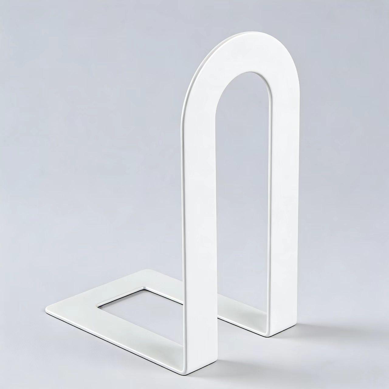 

INS L-Shape Metal Bookends Non Slip Desk Book Holder Heavy Duty Iron Book Stand Simple Desktop Book Support Rack Organizer білий