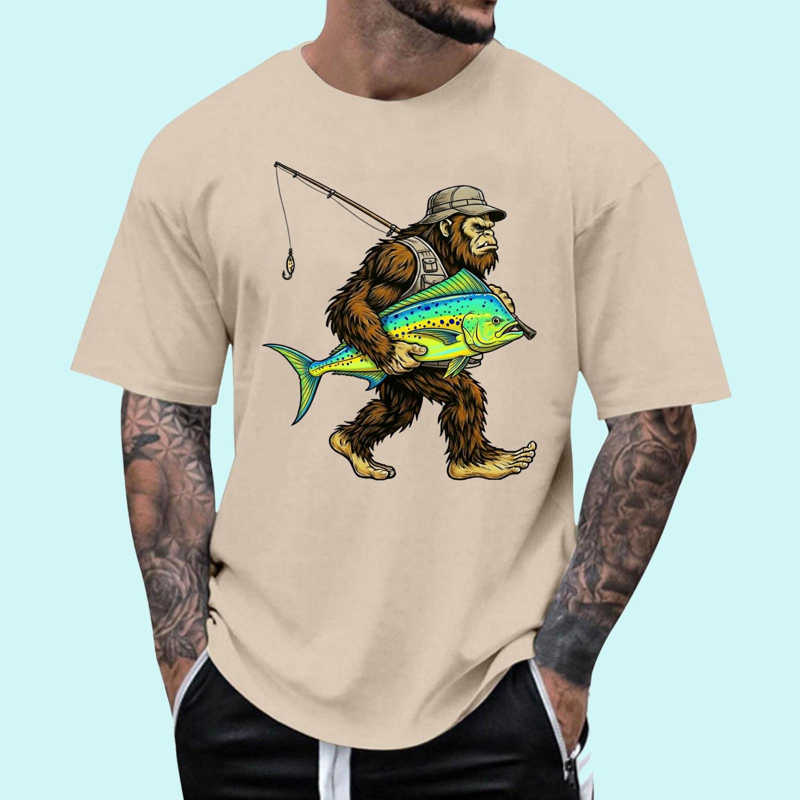 Mahi-Mahi Bigfoot Fisherman Saltwater Fishing Sasquatch Performance T-Shirt S разноцветный