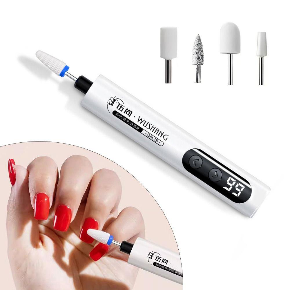 USB Manicure Set With LED Light Press on Nail Portable Electric Drill