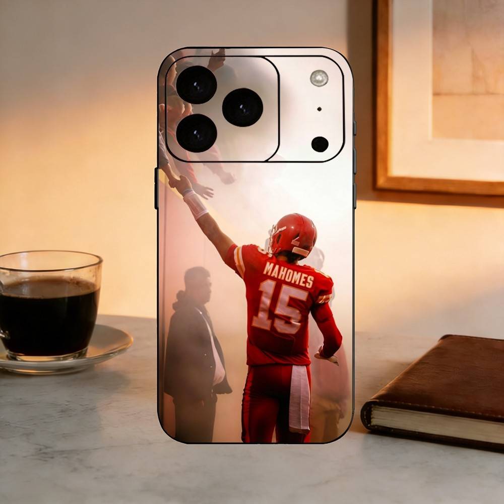 American Football P-Patrick M-Mahomes Phone Case For iPhone 17, 16,15,14,13,12,11 Plus,Pro Max, Others Soft Black Cover