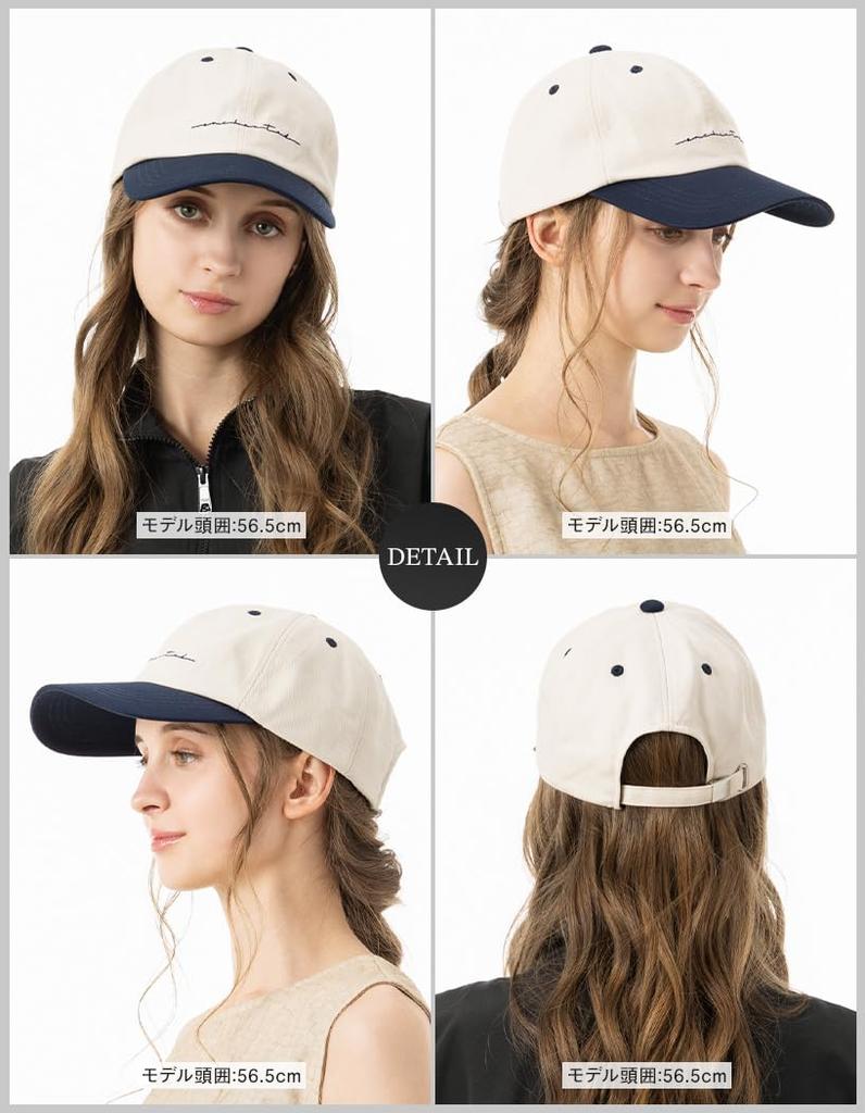 Large Carefully Bicolor Light Cool to the UV UV Size All Seasons CAP [Loo&c] Loo&c Hats, Caps, Sizes, Selected, Deep, Caps, Women's, Cotton, 100%