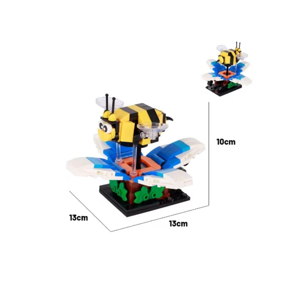 MOC City Creative Building Blocks Accessories Zoo Rhino Lion Kangaroo Wolf Fox Frog Bee Crow Peacock Mini Brick Toy Gifts X021