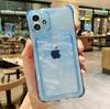 Transparent TPU Card Holder Mobile Case for Apple 11/14/15/16Pro/Xs