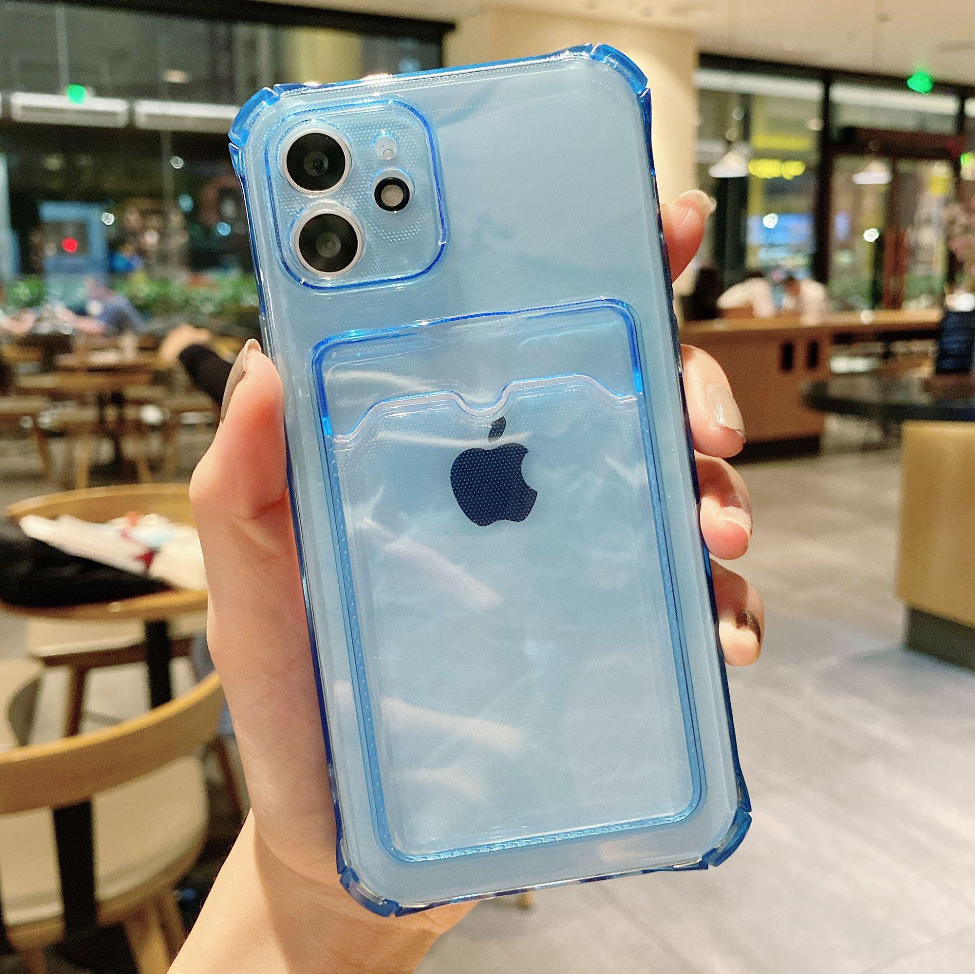 

Прозрачный чехол-держатель для карт TPU для Apple 11/14/15/16Pro/Xs 14 Pro